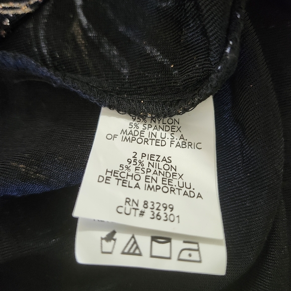 Helene Blake Black Copper Gold Shimmery Glitter Floral Formal Open Cardigan S 1X - Picture 6 of 7